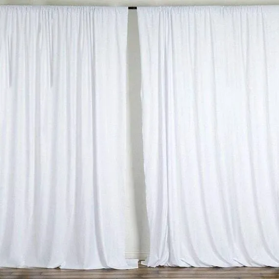 WHITE POLYESTER DRAPE 30' H X 118'' W