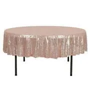 Blush Sequin Round Tablecloth 90''