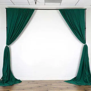 EMERALD GREEN SILKY WRINKLE FREE DRAPE 10'H X  5' W