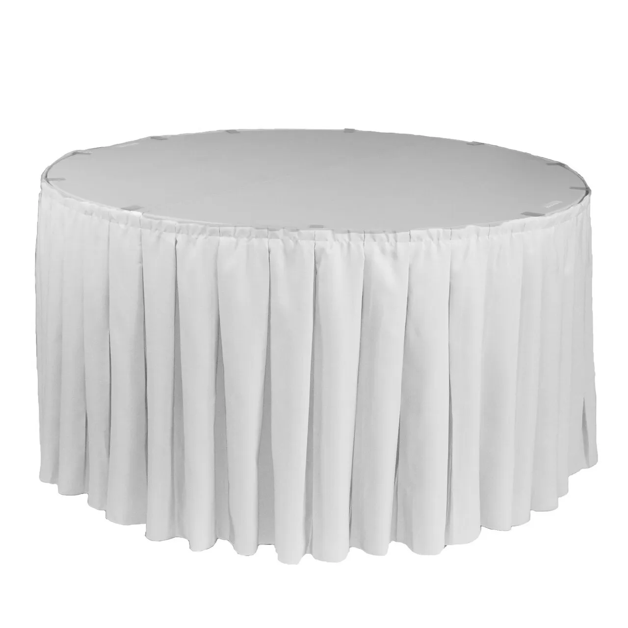 WHITE POLYESTER TABLESKIRT 14'