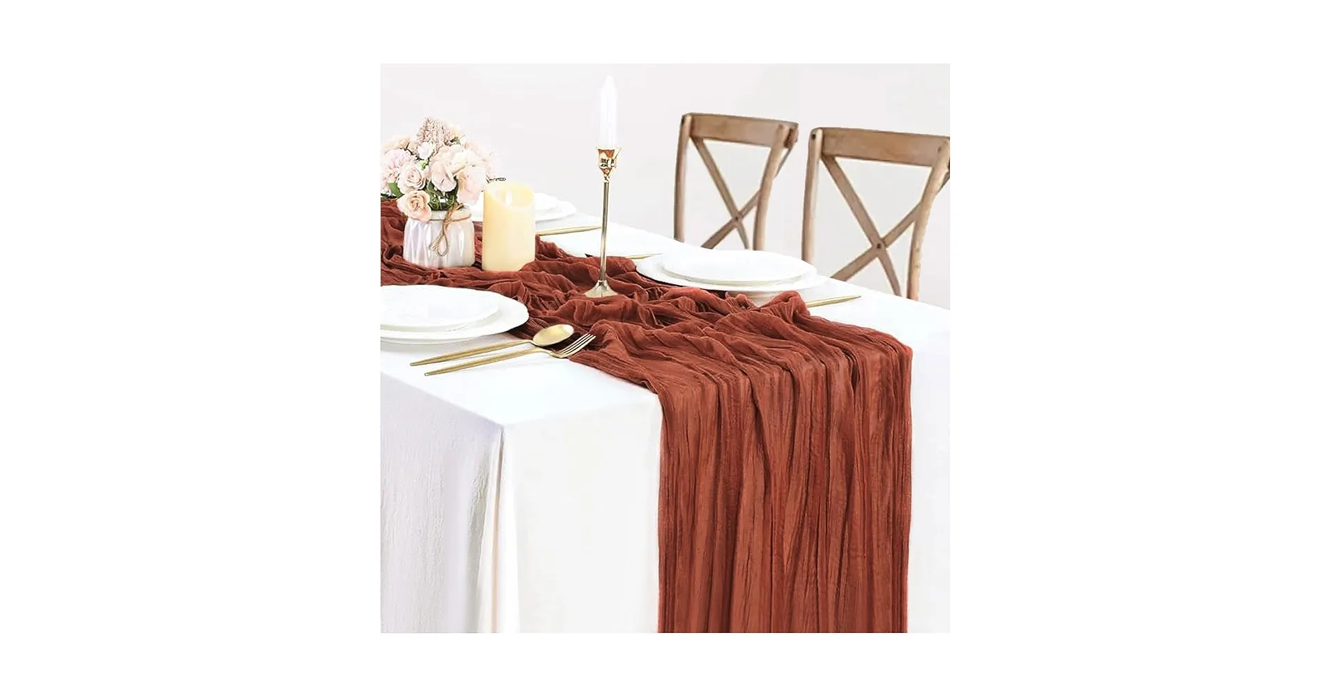 RUST CHEESCLOTH RUNNER