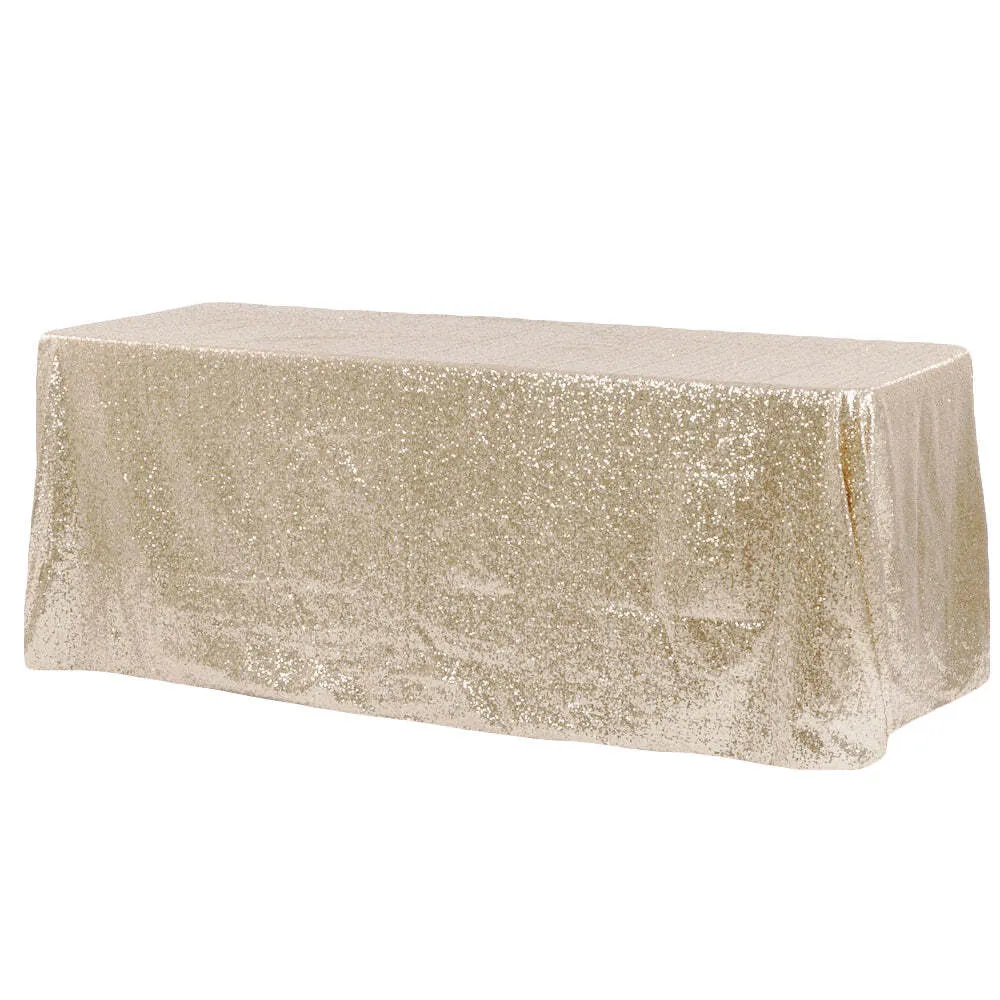 Gold Sequin Rectangular Tablecloth 90''x156''
