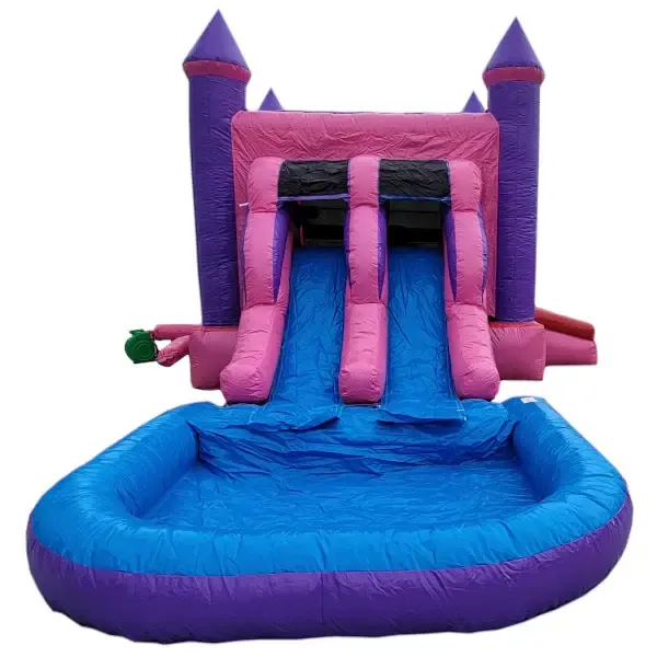 Dual Lane Pink Slide w/ Pool