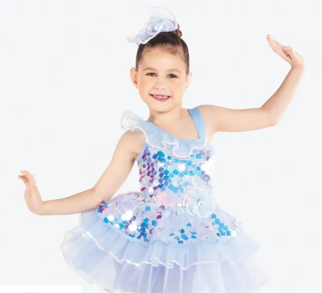 Light Blue Holographic Tutu Dress 