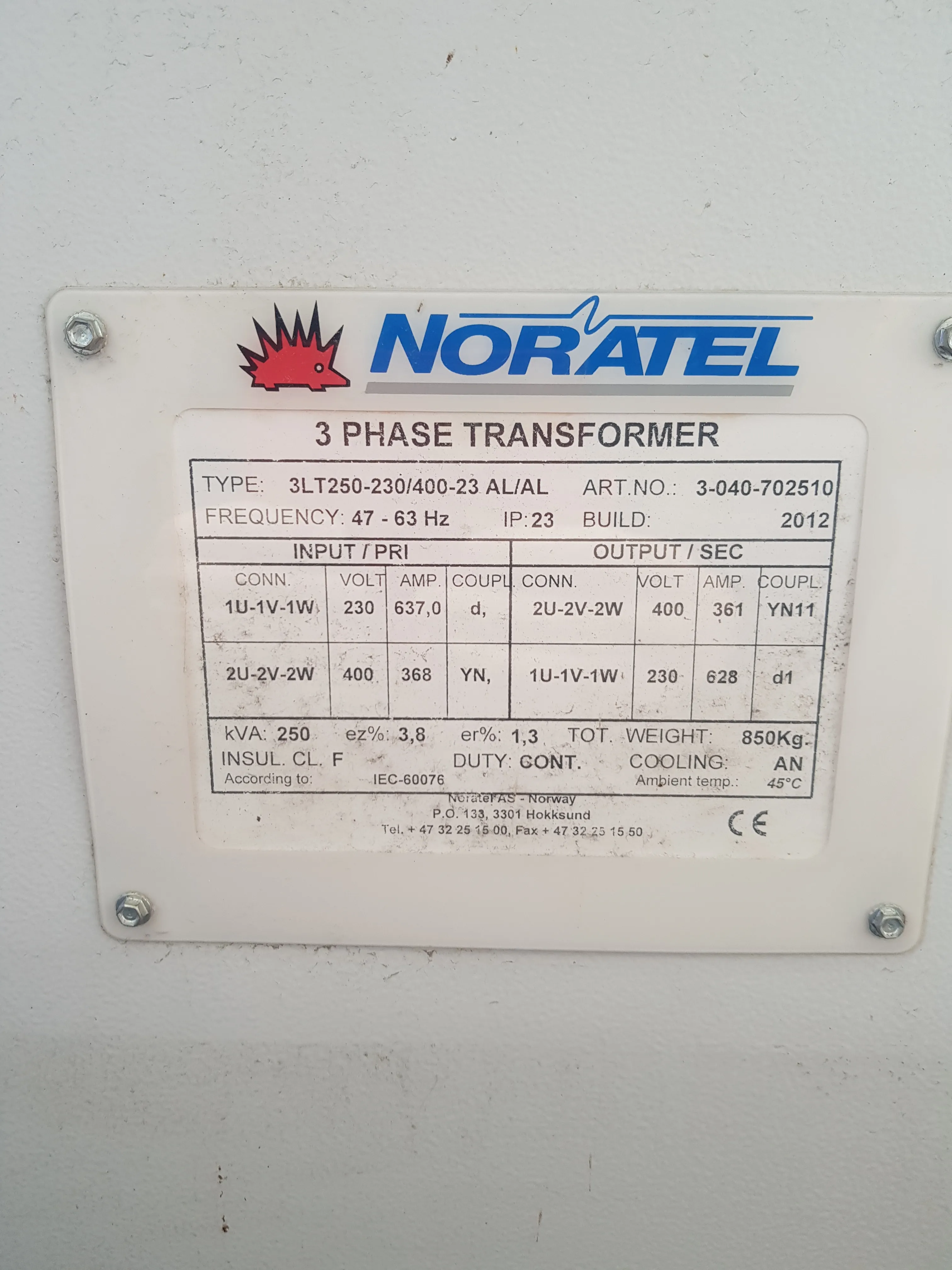 Trafo 250kva