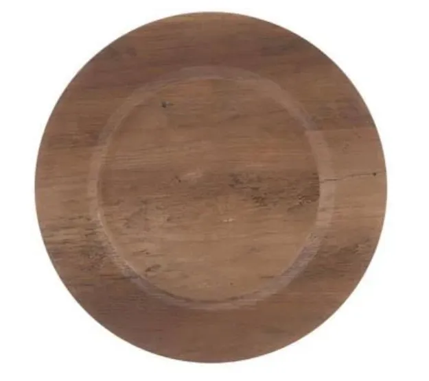 13" Wood Grain Charger