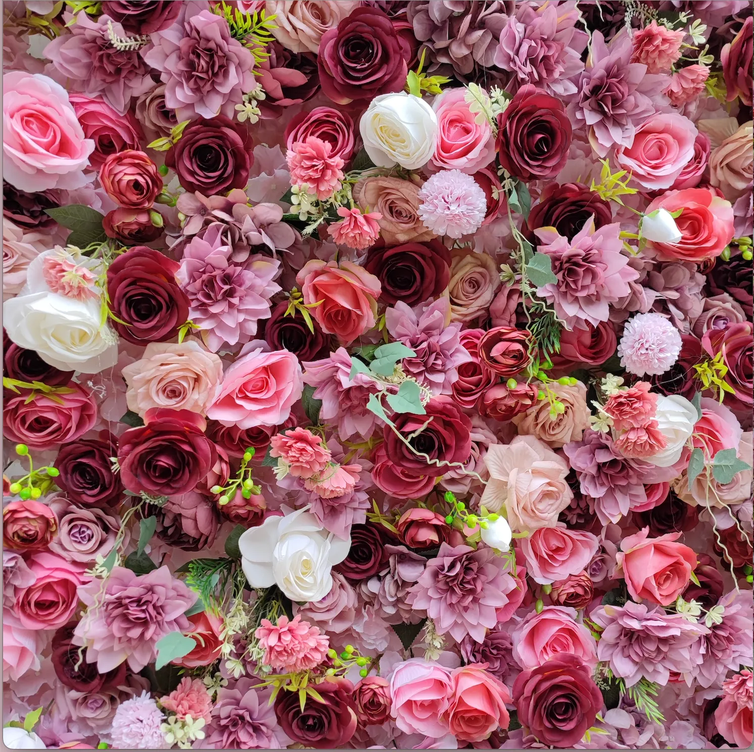 Rosy Splendor Flower Wall