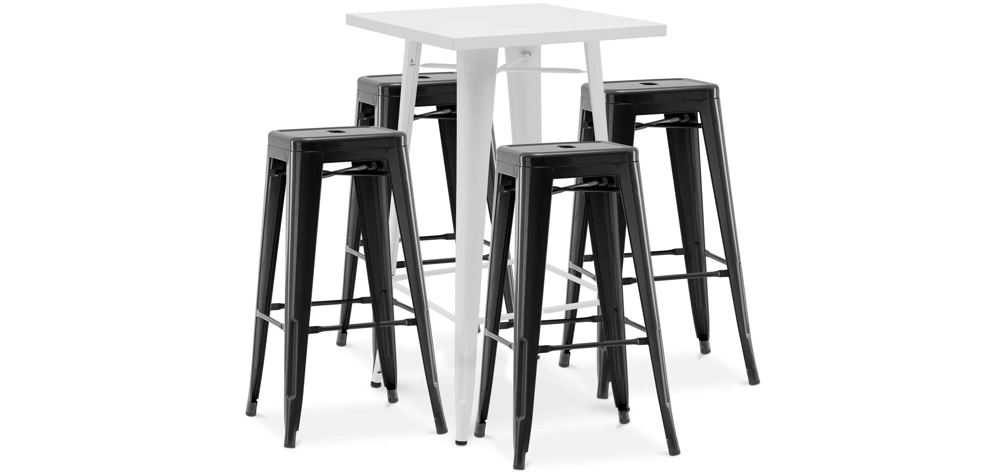 Kit mange debout tolix et 4 tabouret tolix
