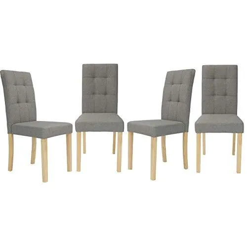Chaises POLGA capitonnées grises