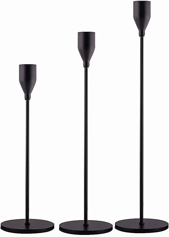 Black Candle Holder Set