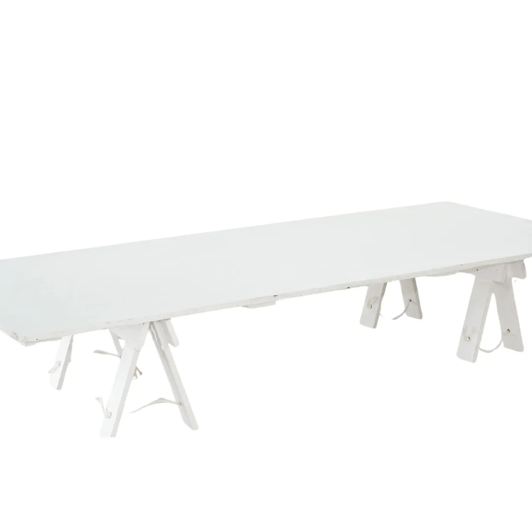 White trestle discount table hire