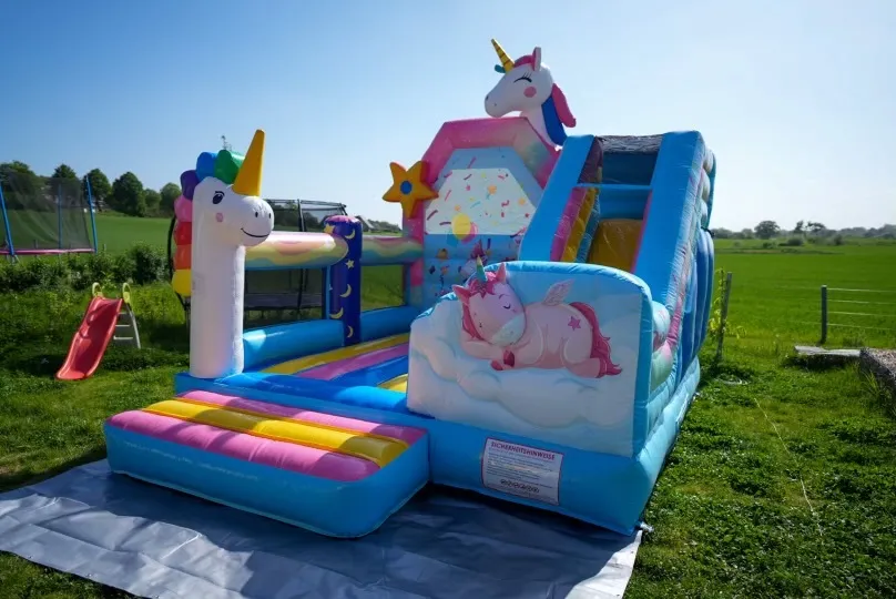 XL Einhorn Hüpfburg mit Rutsche
