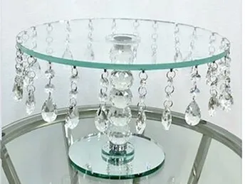 Cake Stand - Round with Hanging Crystals