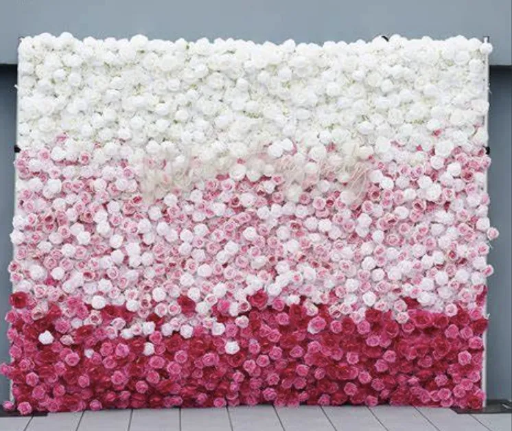 Gradient Pink Flower Wall (8x8 FT)