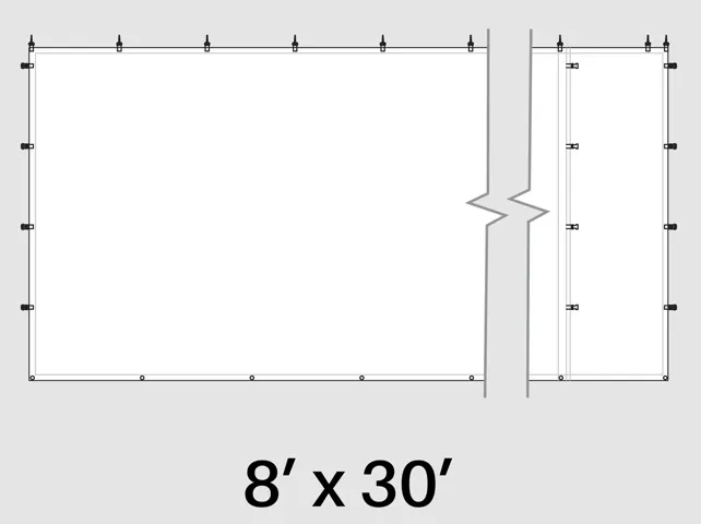 30ft Long Tent Sidewall (White) 