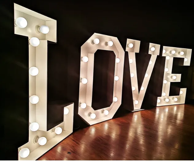 GIANT - "LOVE" Wood Light Up Letter Set (4ft)