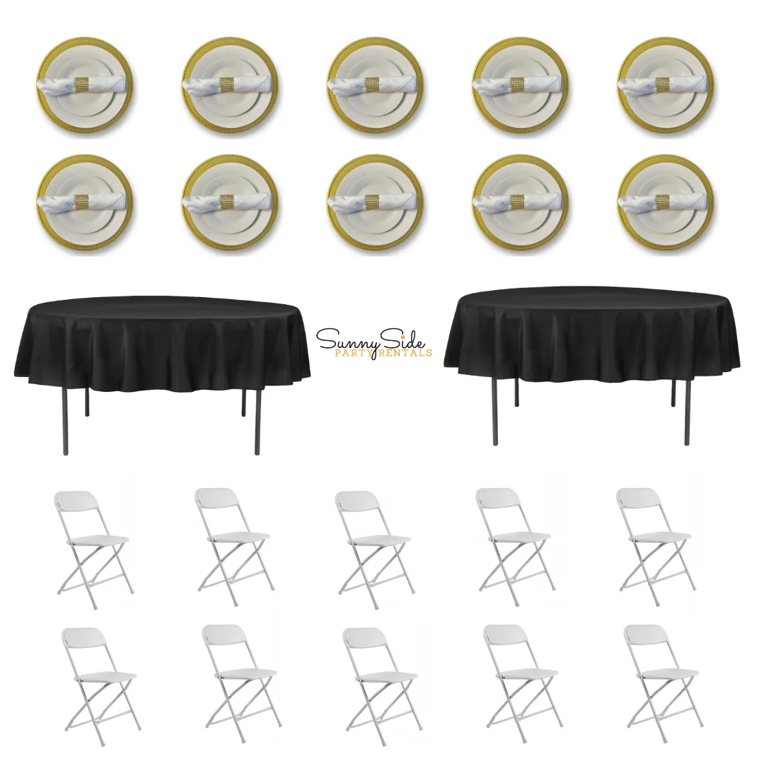 Dinner Party BUNDLE - GOLD (10 Guests) 