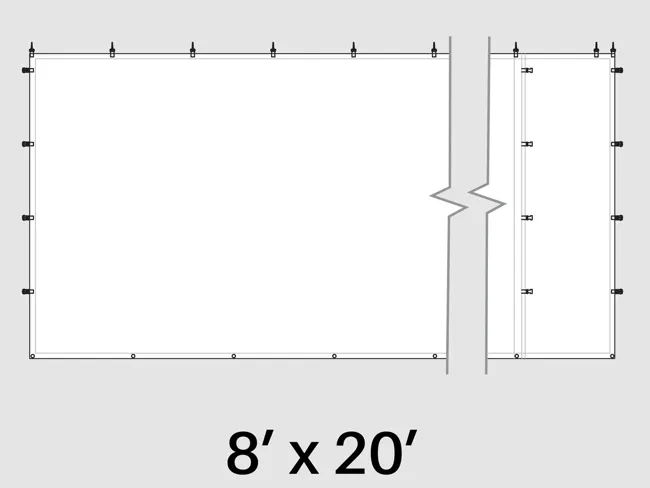 20ft Long Tent Sidewall (White) 