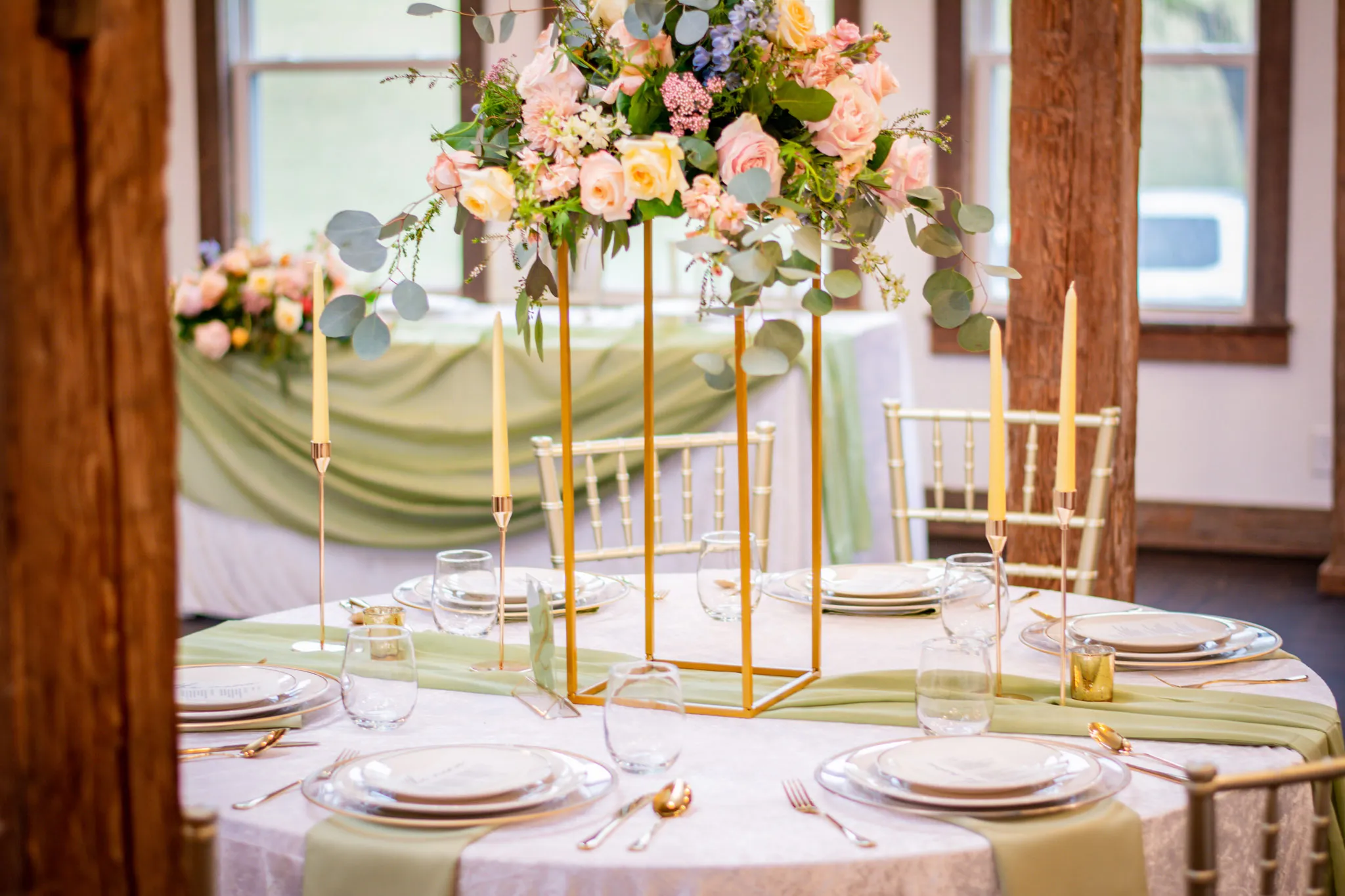 Gold Floral Stand