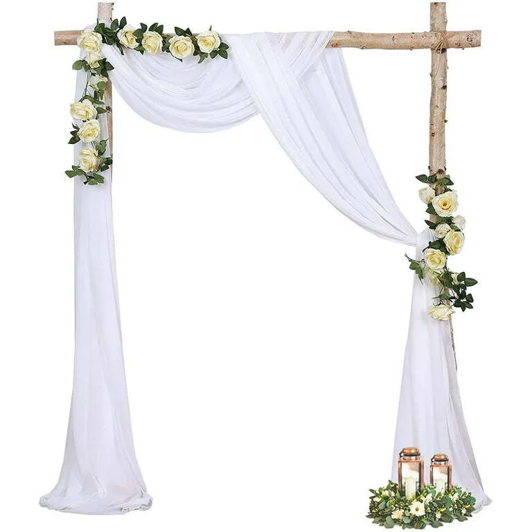 White Chiffon Drapery for Arbor