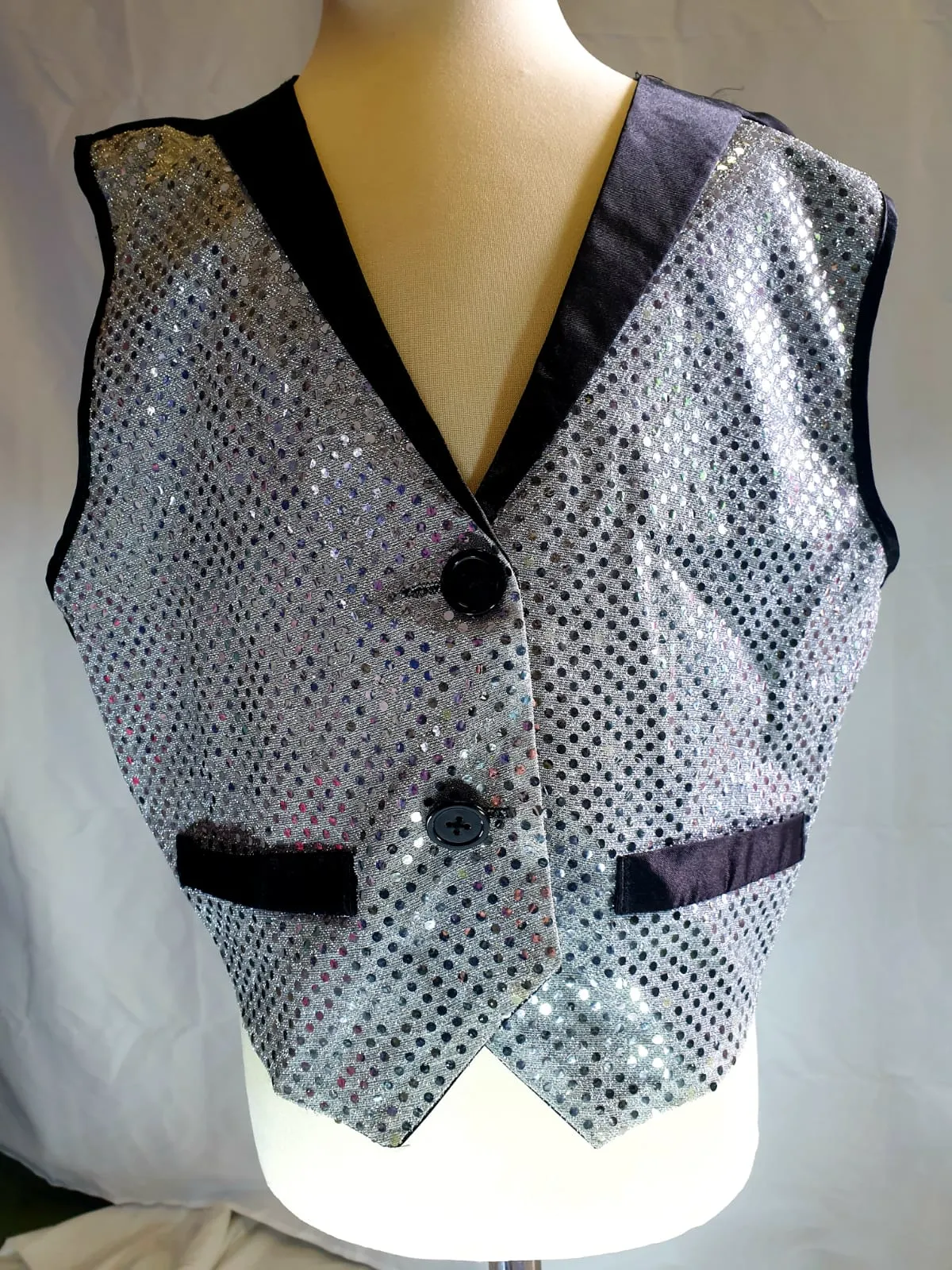 WA9 - Black & Silver Waistcoat Adult Sizes