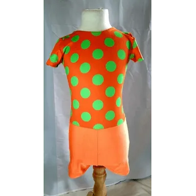 B14 - Orange Polka Dot Unitard