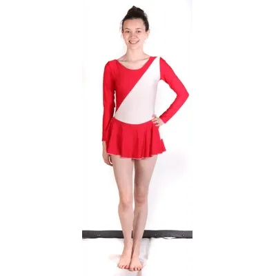 M138 - Red & White Skirted Leotard