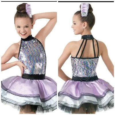 M143 - Lilac & Silver Sequin Tutu Child Sizes