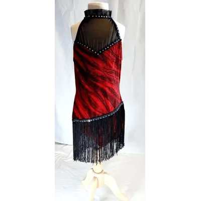 M86 - Red & Black Fringe Dress Child Sizes