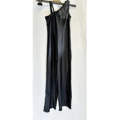 C3 - Black Sequin Wide leg Catsuit