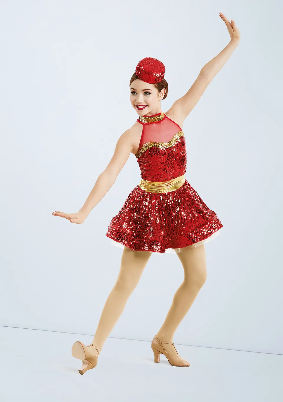 M127 - Red & Gold Sequin Dress Adult Sizes