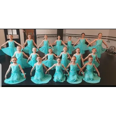 L25 - Turquoise Sparkle Lyrical Dress Child Sizes