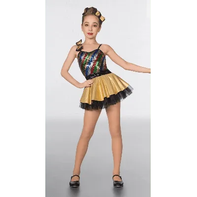 M173 - Multi Stripe Bow Glitz Dress