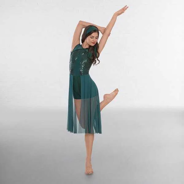 L37 - Jade Green Open Front Dress - Child Sizes