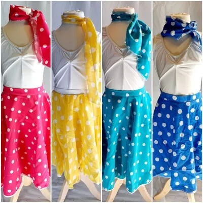 M121 - Coloured Polka Dot Skirts Child Sizes