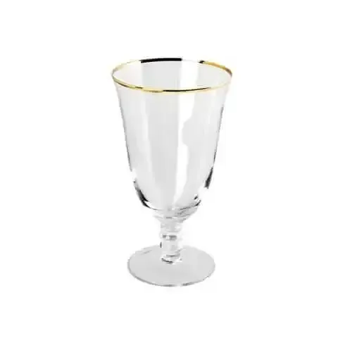 The Juliette: Gold rimmed clear beaded water goblet