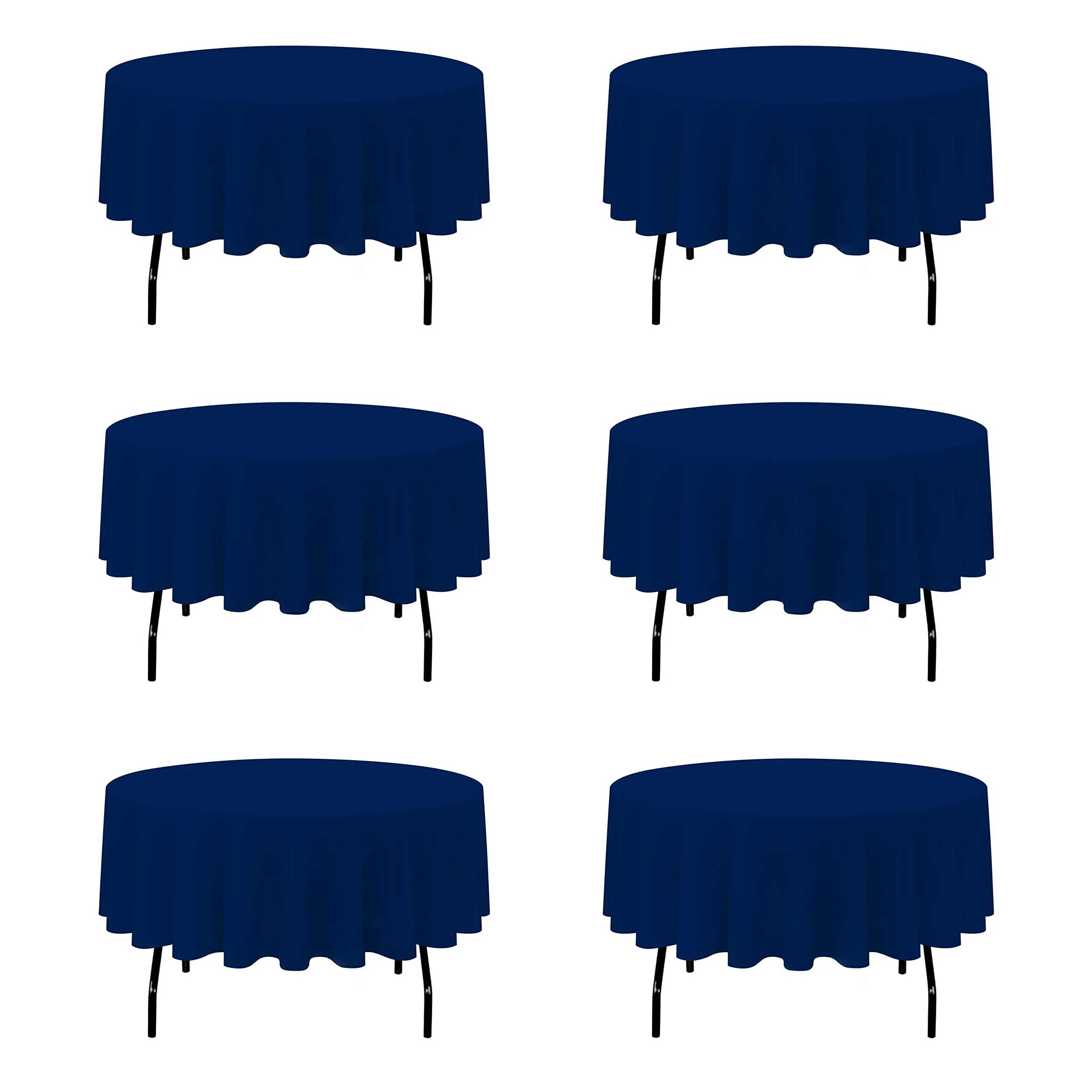 *LINEN, 90" ROUND NAVY BLUE