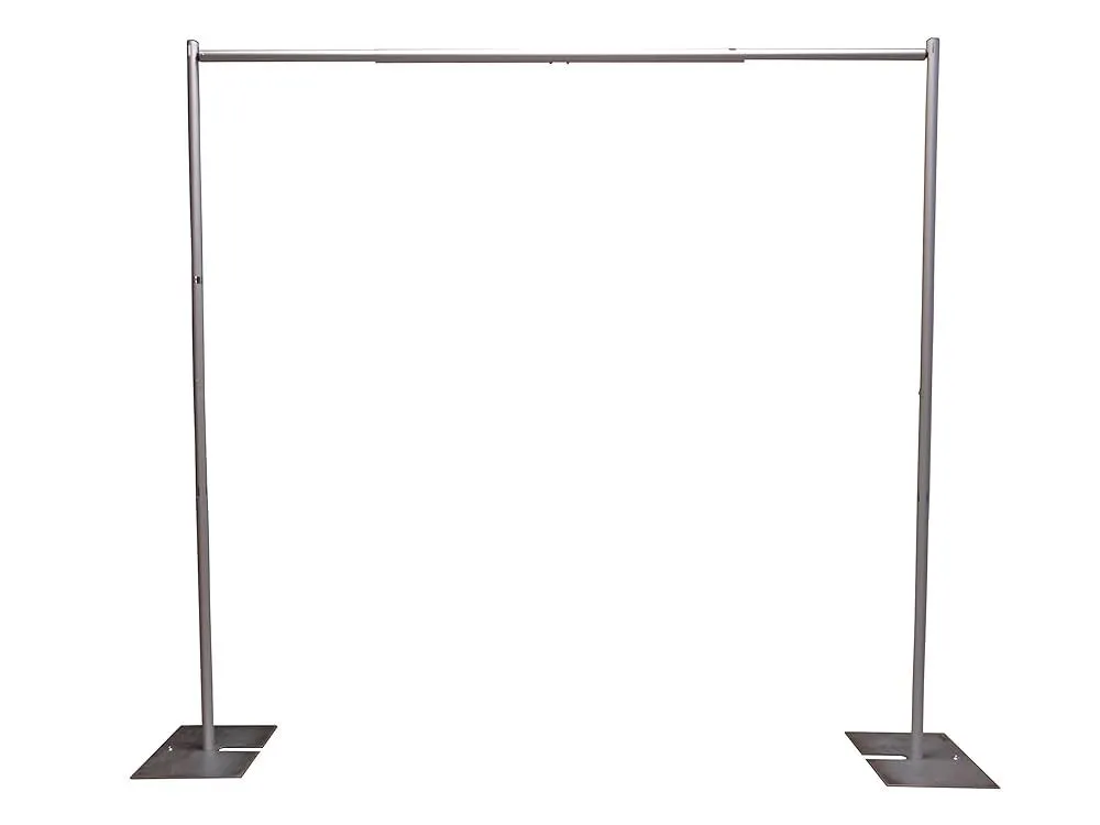 PIPE AND DRAPE 8FT BLACK WITH STANDS