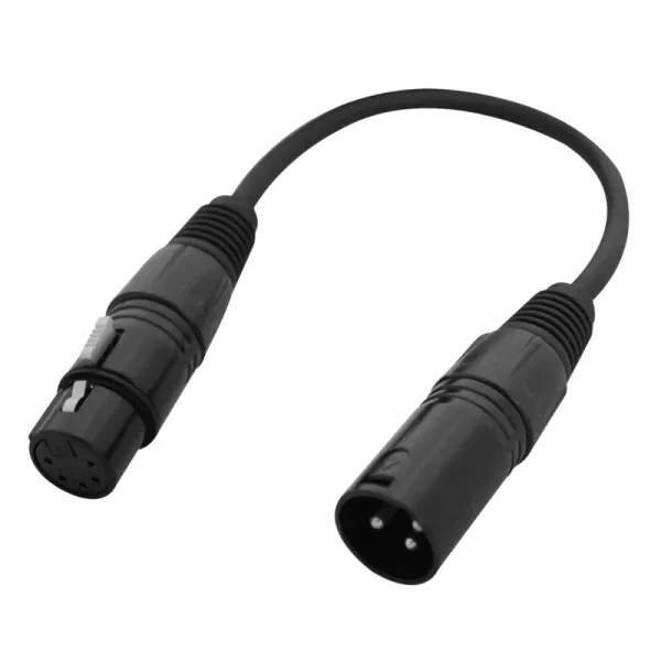5-Pin male naar 3-pin female DMX kabel (20cm)