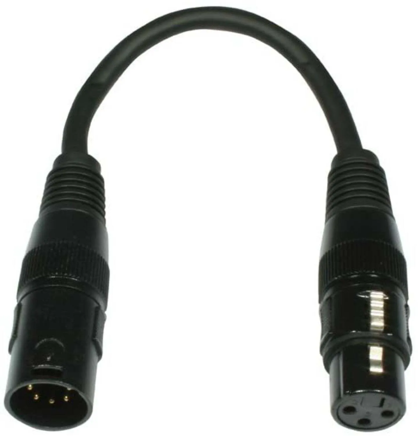 5-Pin female naar 3-pin male DMX kabel (20cm)