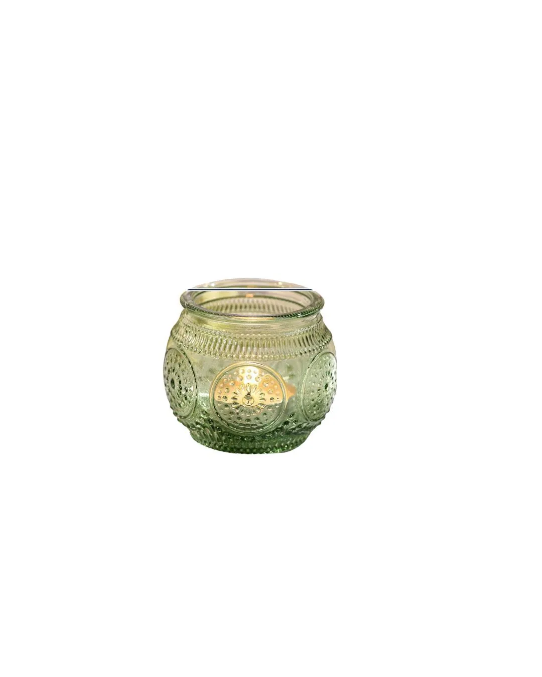 Round Vintage Green Votive