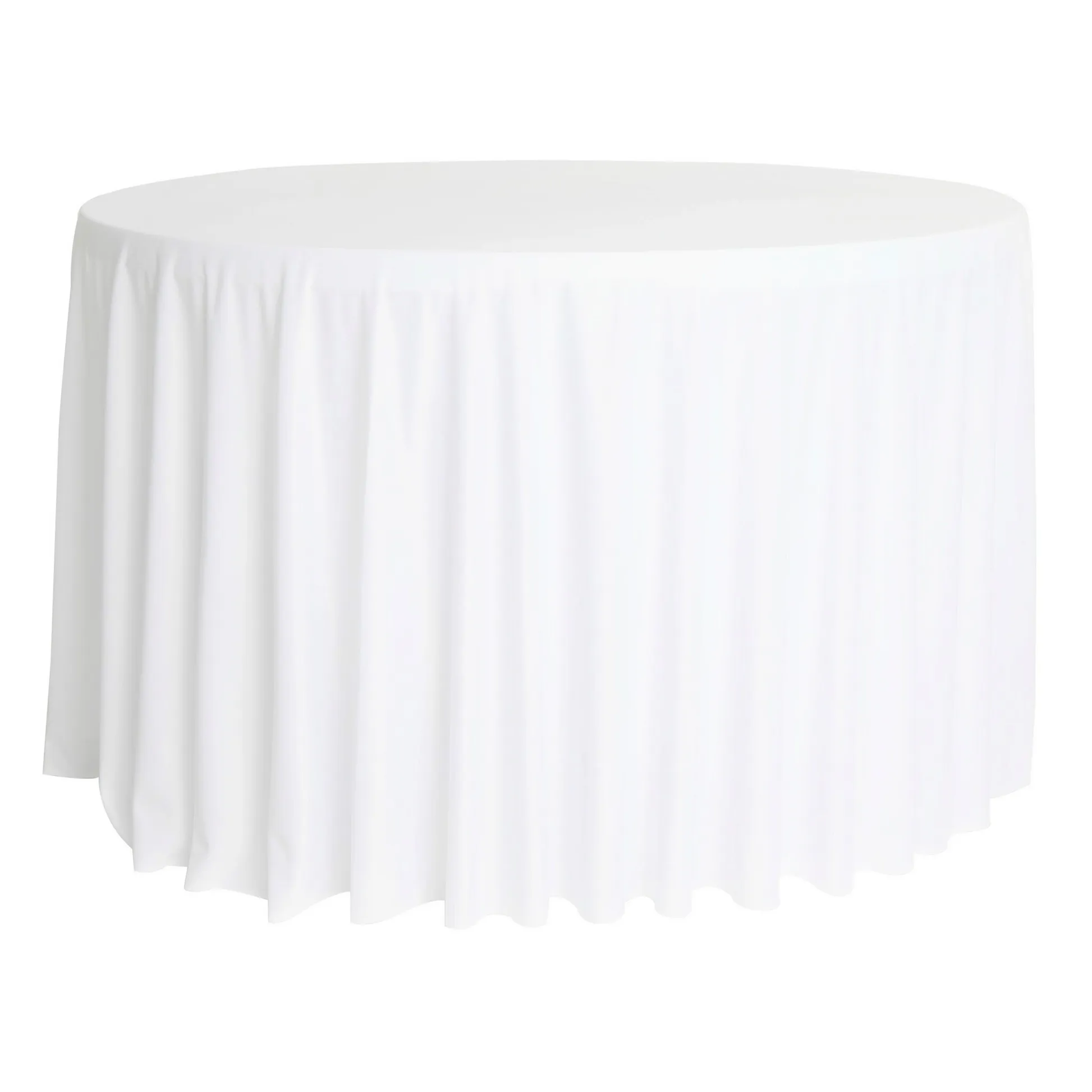 108" White Round Scuba Tablecloth  