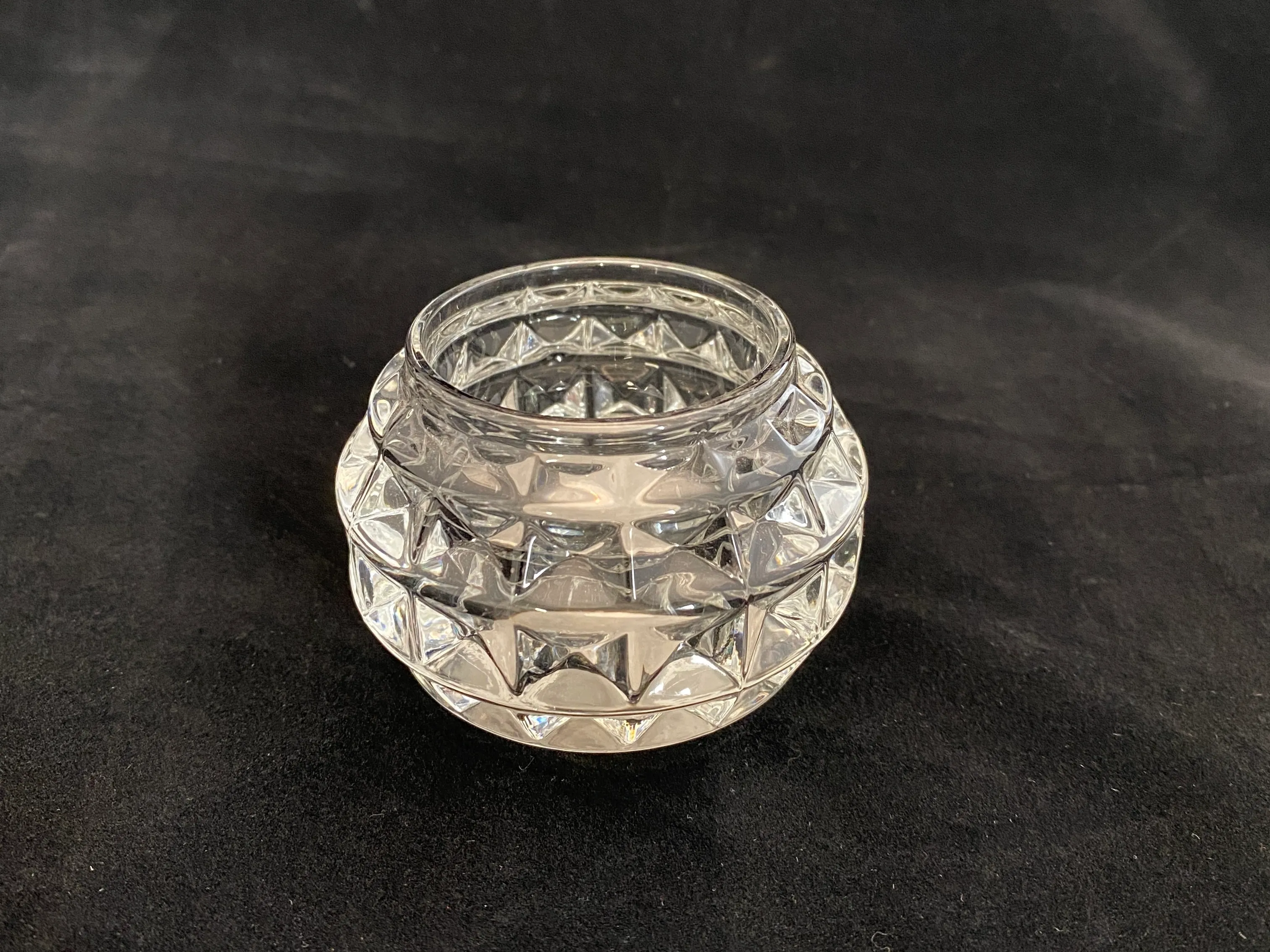 Gray Cut Glass Votive 