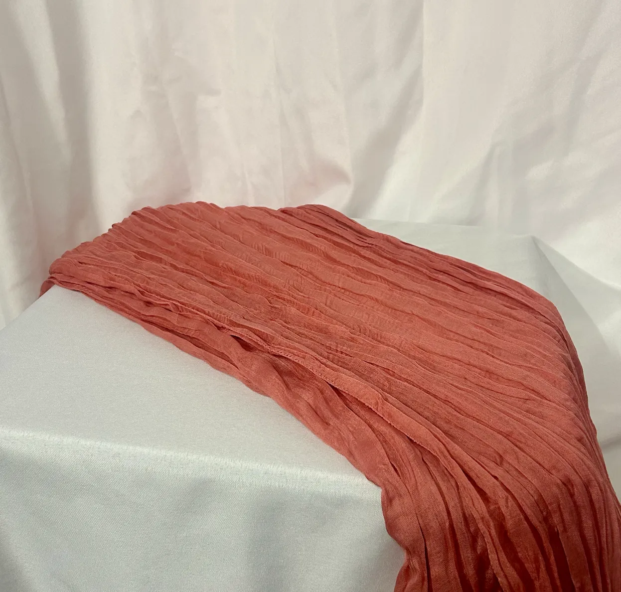 Coral 10 ft Cheesecloth Table Runner