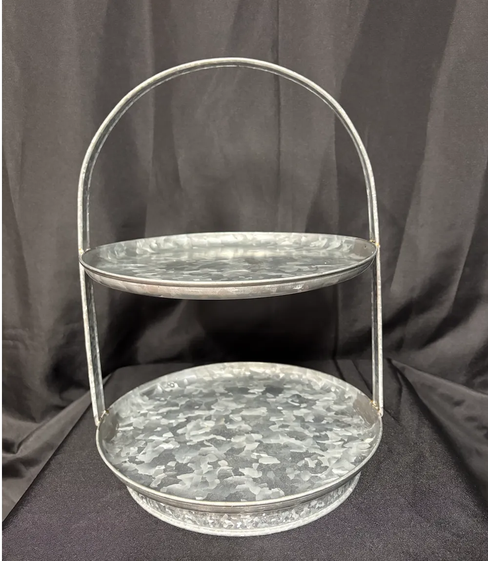 Galvanized 2-Tier Cupcake Stand 3