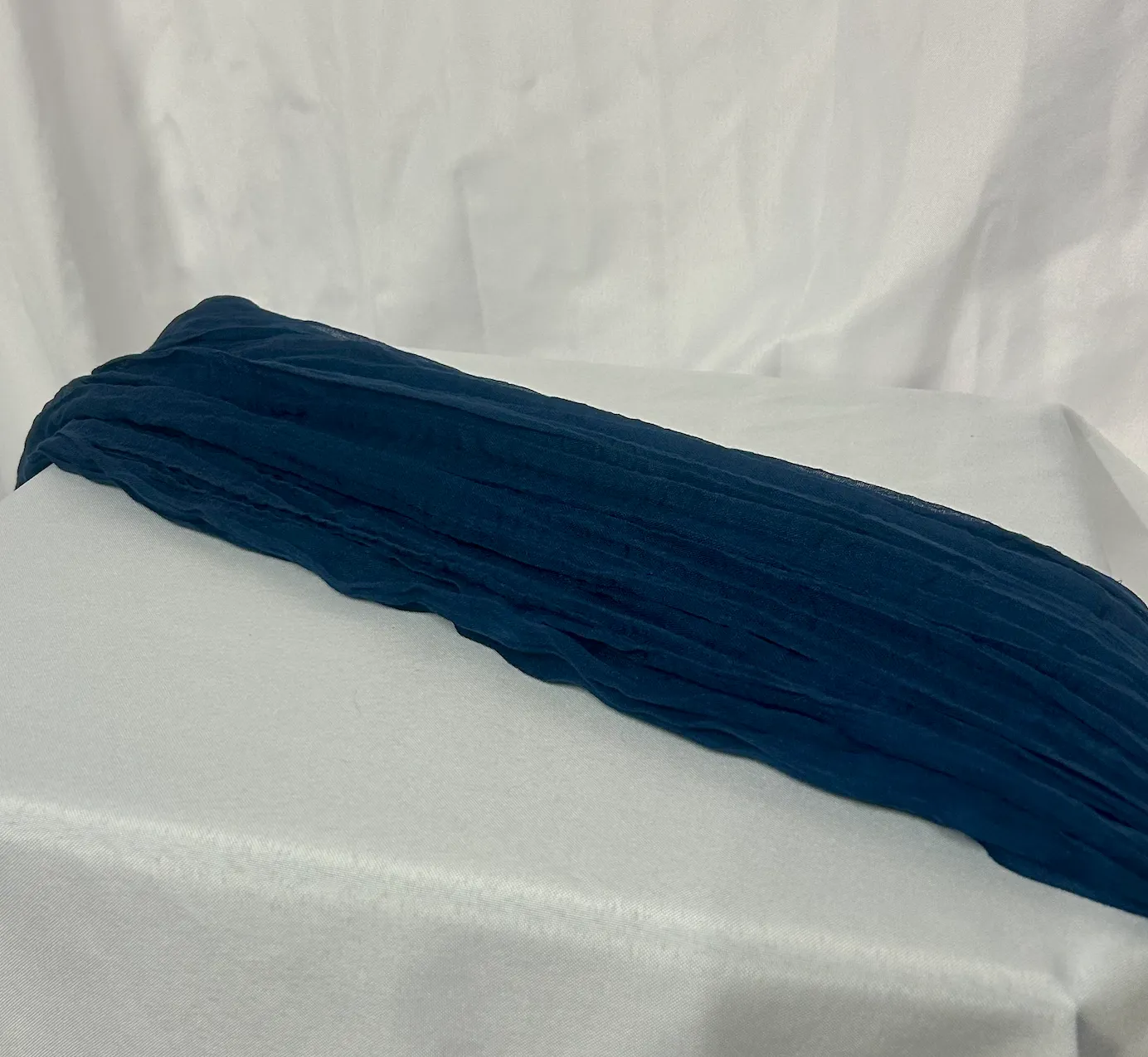 Navy 13 ft Cheesecloth Table Runner