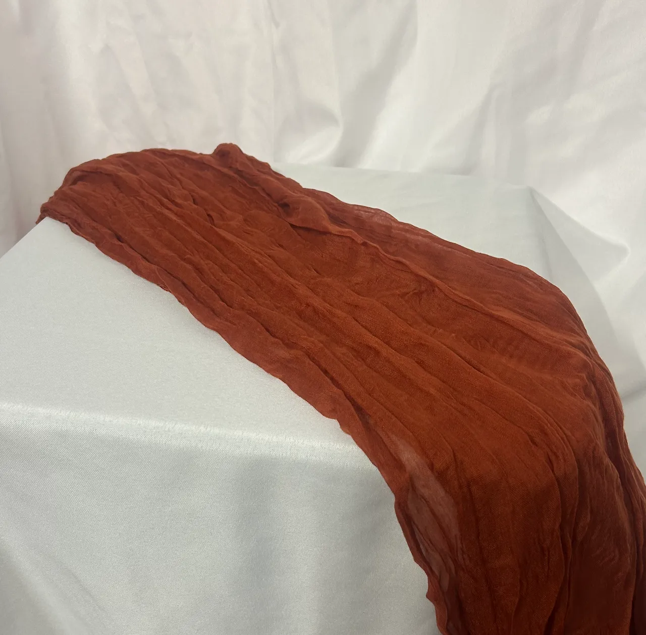 Terracotta 13 ft Cheesecloth Table Runner