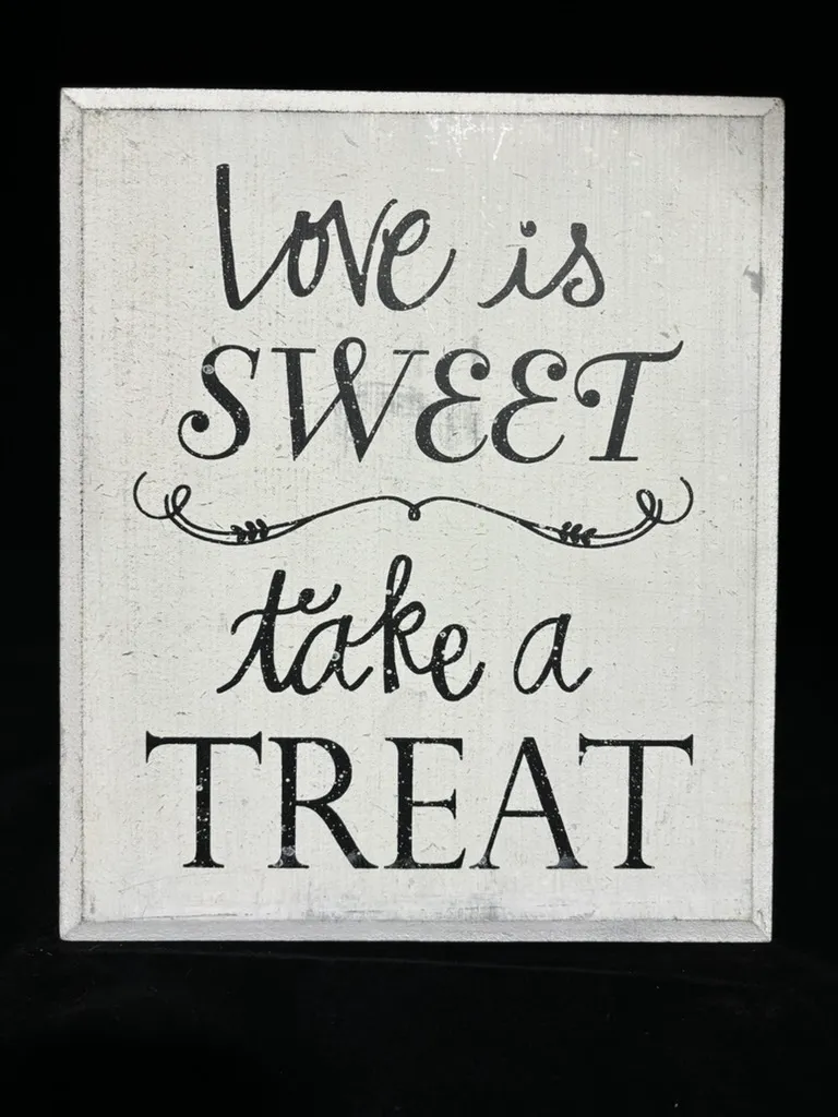 White “Love is Sweet” Sign