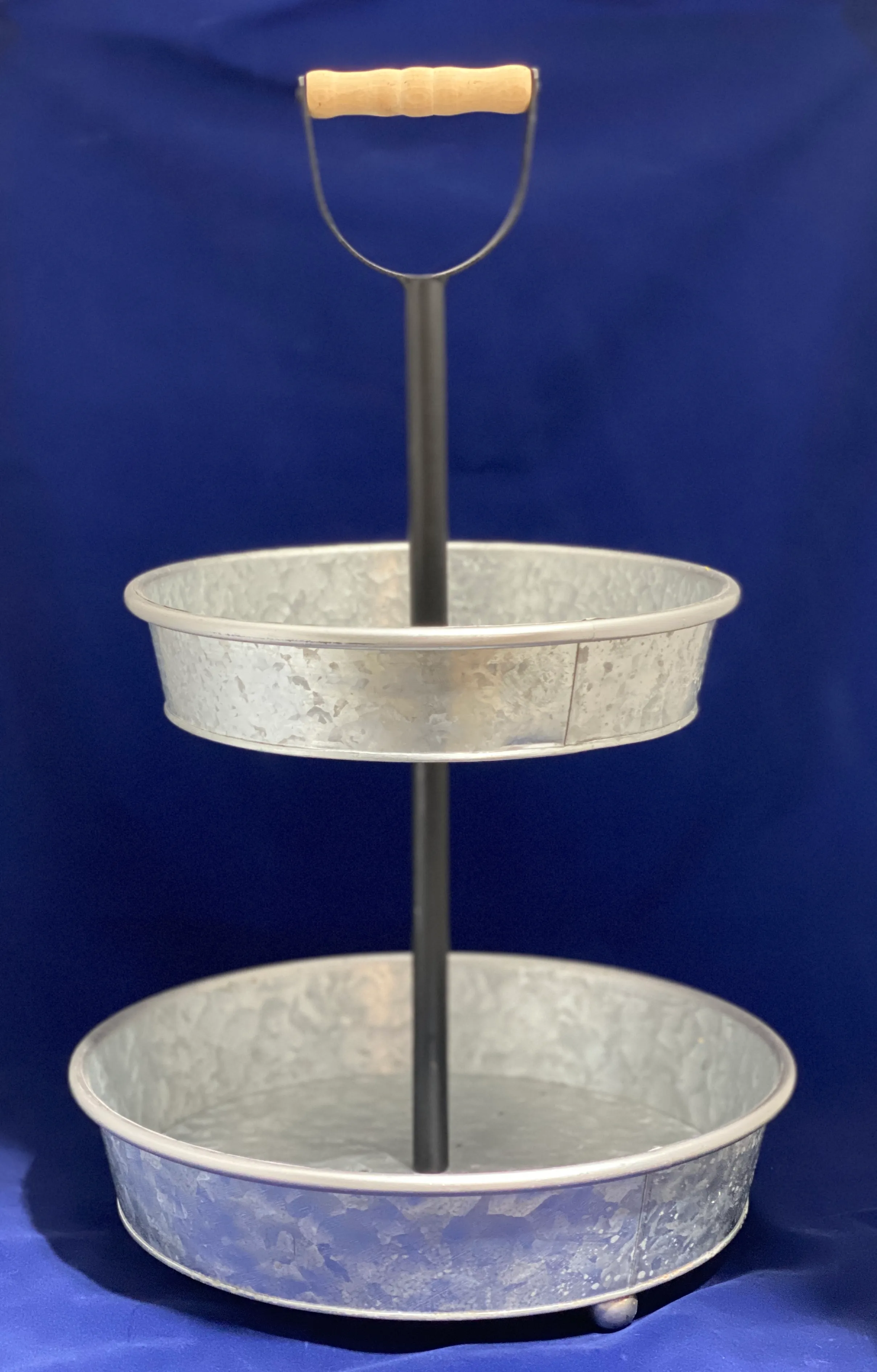 Galvanized 2-Tier Cupcake Stand 1