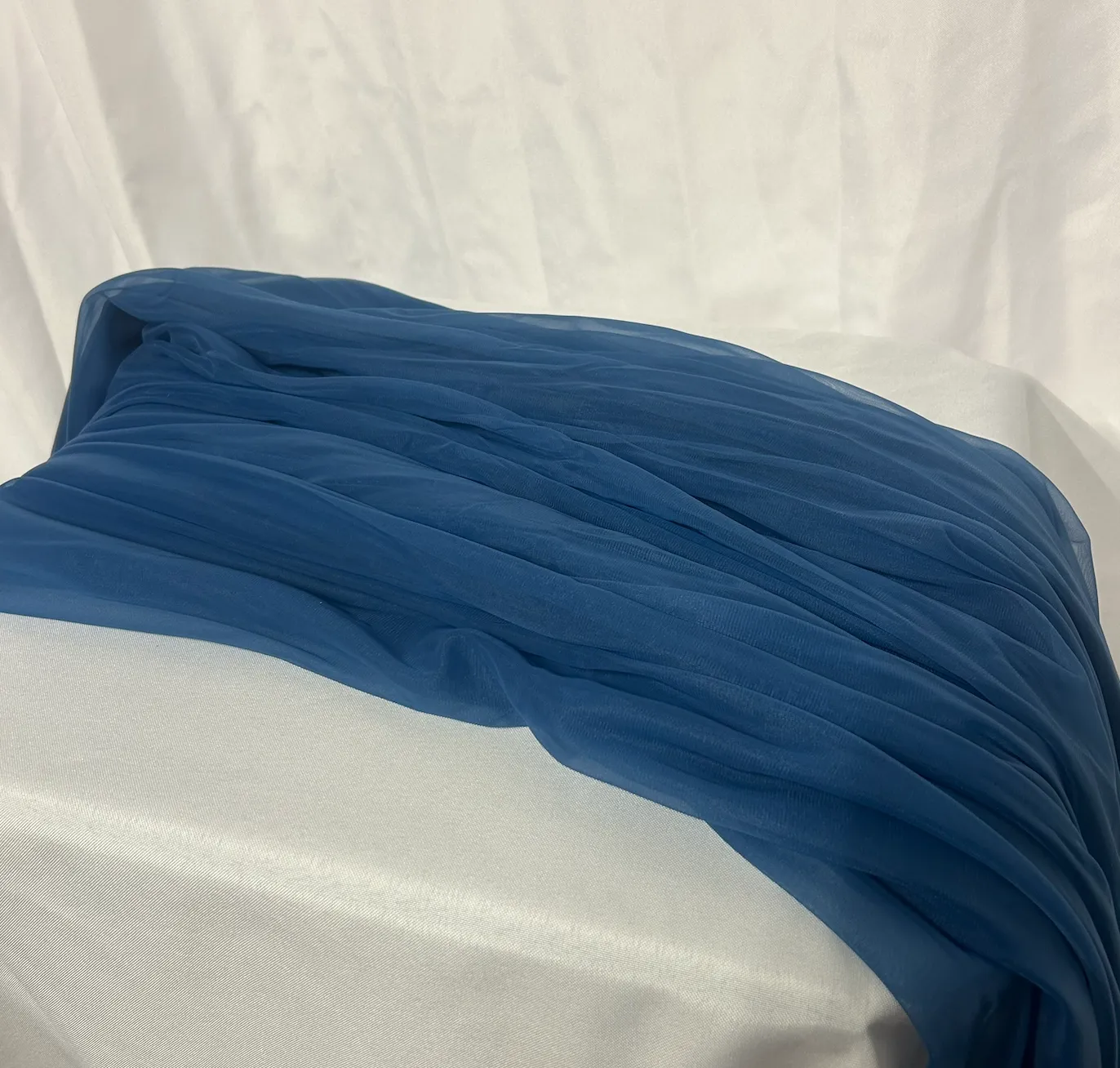 Cornflower Blue 14ft Cheesecloth Table Runner